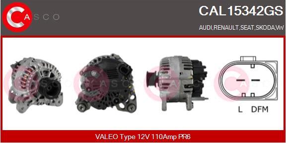 Casco CAL15342GS - Alternator autospares.lv