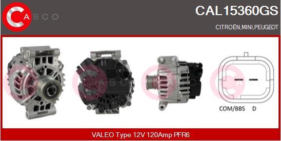 Casco CAL15360GS - Alternator autospares.lv