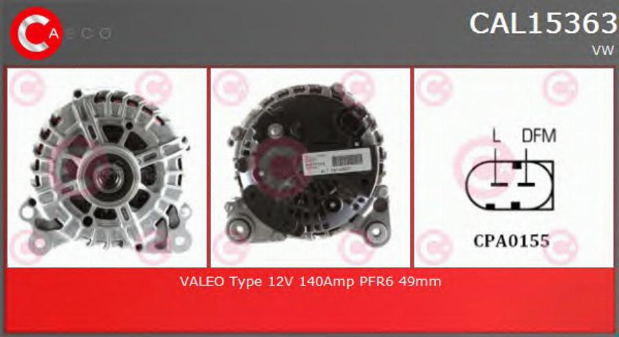 Casco CAL15363 - Alternator autospares.lv