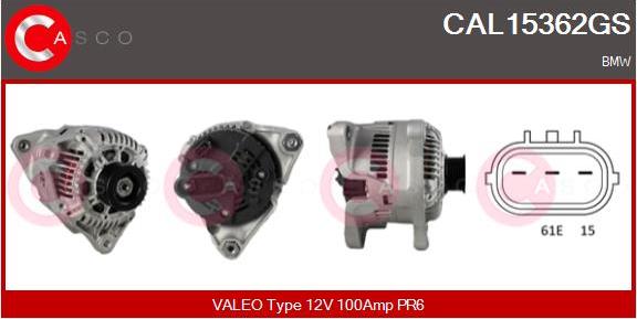 Casco CAL15362GS - Alternator autospares.lv