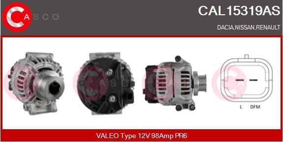 Casco CAL15319AS - Alternator autospares.lv