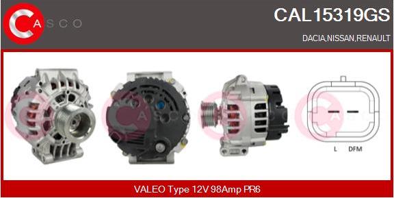 Casco CAL15319GS - Alternator autospares.lv