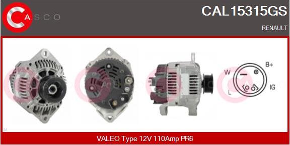 Casco CAL15315GS - Alternator autospares.lv