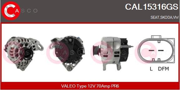 Casco CAL15316GS - Alternator autospares.lv