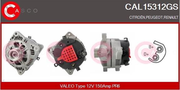 Casco CAL15312GS - Alternator autospares.lv