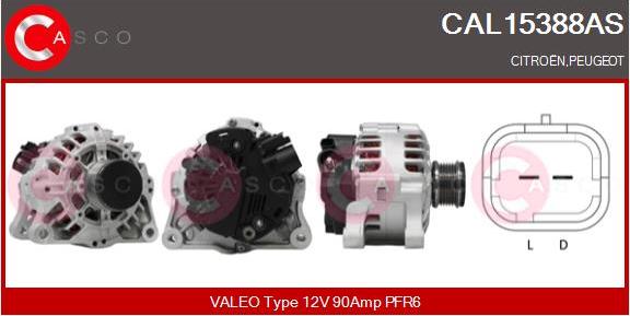 Casco CAL15388AS - Alternator autospares.lv