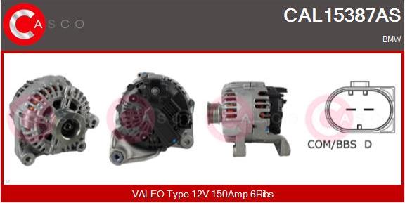 Casco CAL15387AS - Alternator autospares.lv