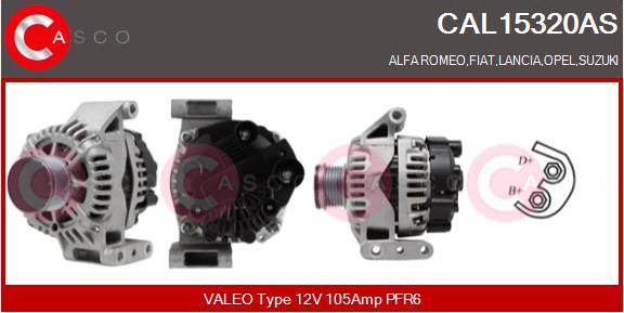 Casco CAL15320AS - Alternator autospares.lv