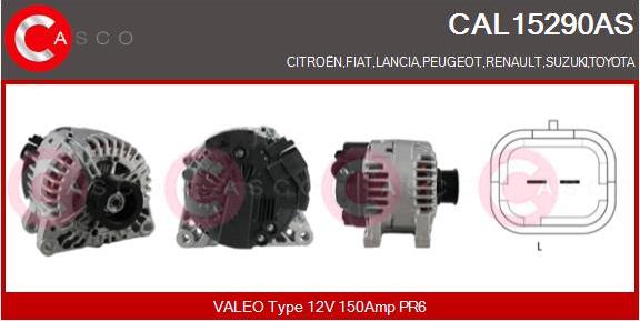 Casco CAL15290AS - Alternator autospares.lv