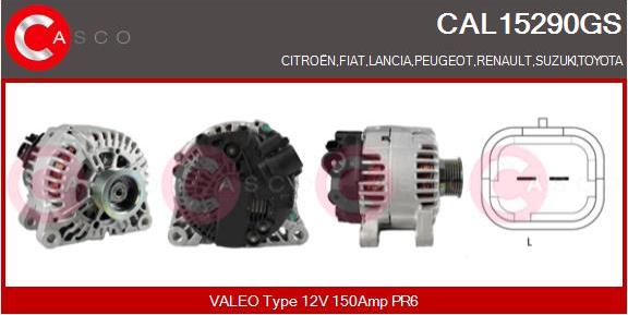 Casco CAL15290GS - Alternator autospares.lv