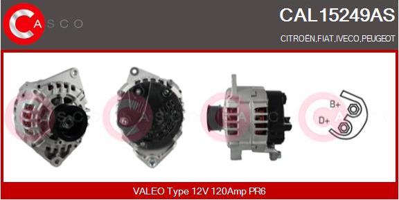 Casco CAL15249AS - Alternator autospares.lv