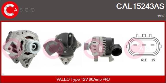 Casco CAL15243AS - Alternator autospares.lv