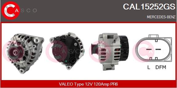 Casco CAL15252GS - Alternator autospares.lv