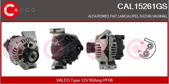 Casco CAL15261GS - Alternator autospares.lv