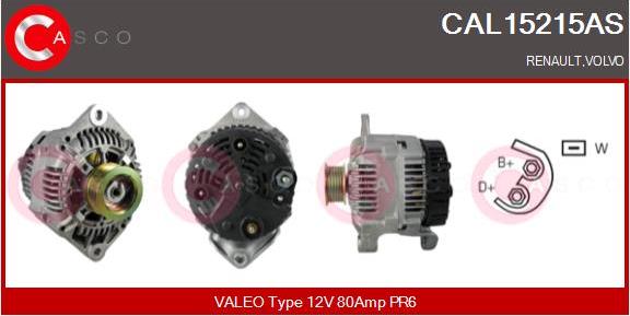 Casco CAL15215AS - Alternator autospares.lv