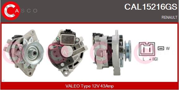 Casco CAL15216GS - Alternator autospares.lv