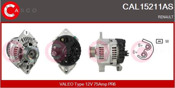 Casco CAL15211AS - Alternator autospares.lv