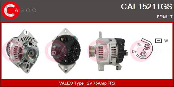 Casco CAL15211GS - Alternator autospares.lv