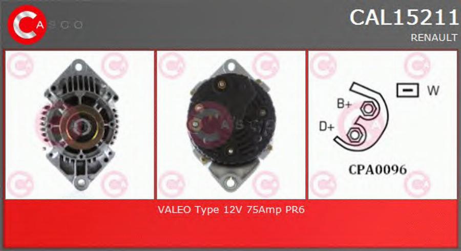 Casco CAL15211 - Alternator autospares.lv