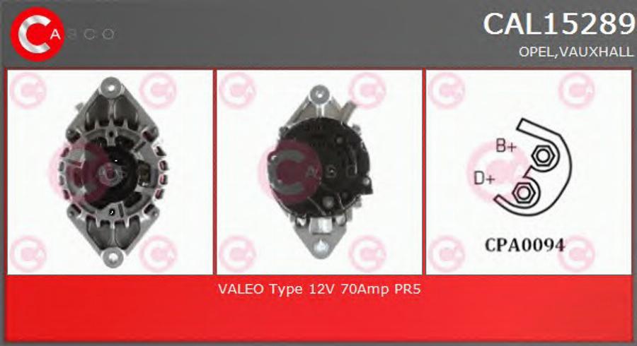 Casco CAL15289 - Alternator autospares.lv