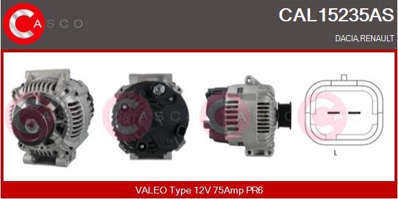 Casco CAL15235AS - Alternator autospares.lv