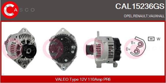 Casco CAL15236GS - Alternator autospares.lv