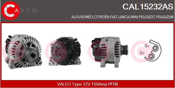 Casco CAL15232AS - Alternator autospares.lv