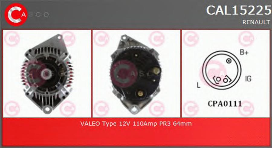 Casco CAL15225 - Alternator autospares.lv