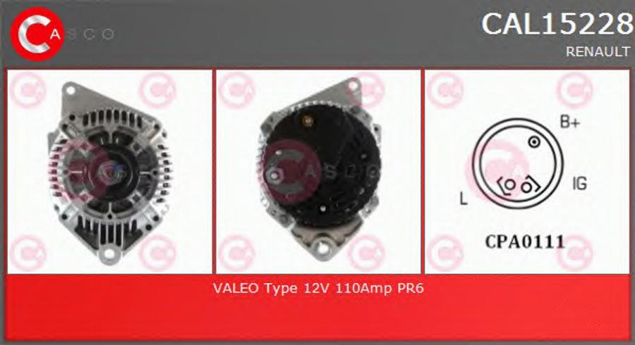 Casco CAL15228 - Alternator autospares.lv