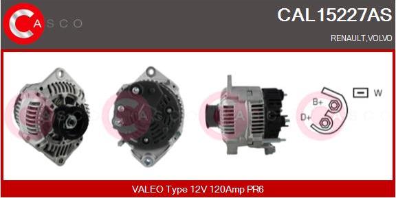 Casco CAL15227AS - Alternator autospares.lv