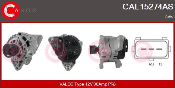 Casco CAL15274AS - Alternator autospares.lv