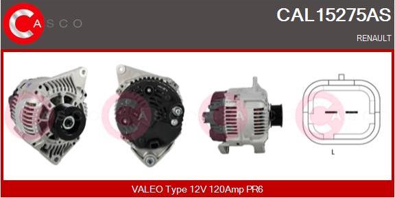 Casco CAL15275AS - Alternator autospares.lv