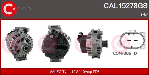 Casco CAL15278GS - Alternator autospares.lv
