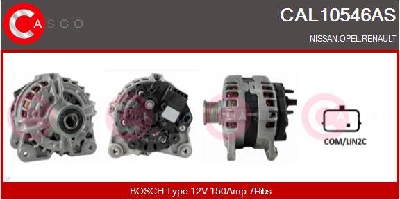 Casco CAL10546AS - Alternator autospares.lv