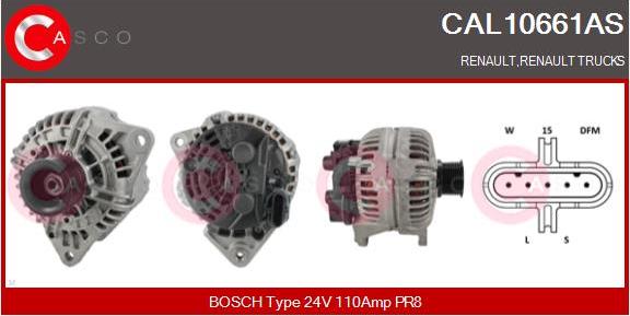 Casco CAL10661AS - Alternator autospares.lv