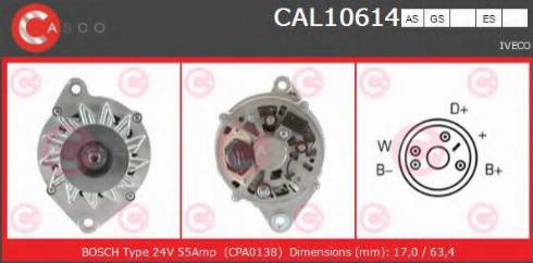 Casco CAL10614 - Alternator autospares.lv