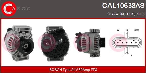 Casco CAL10638AS - Alternator autospares.lv