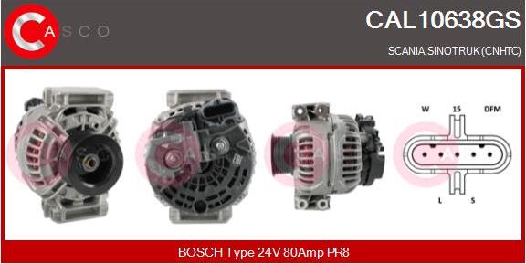 Casco CAL10638GS - Alternator autospares.lv