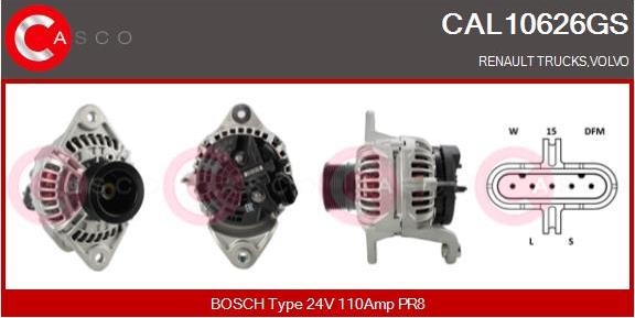 Casco CAL10626GS - Alternator autospares.lv