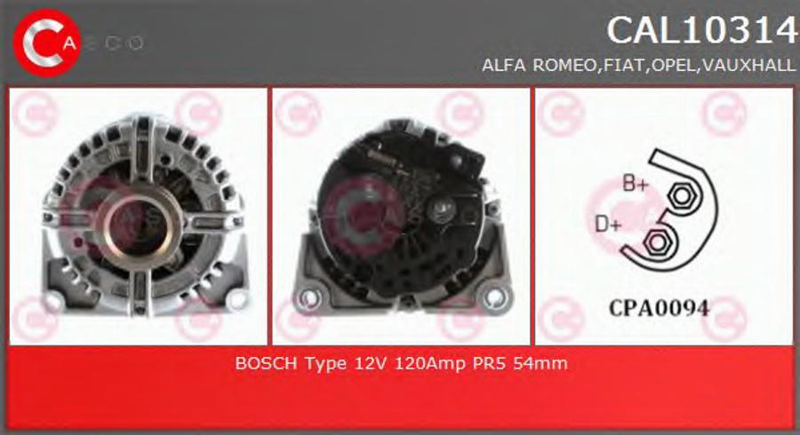 Casco CAL10314 - Alternator autospares.lv