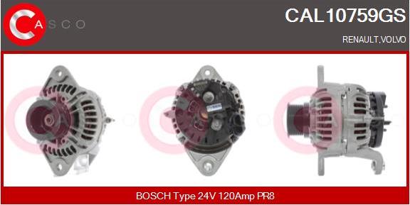 Casco CAL10759GS - Alternator autospares.lv