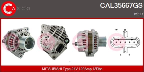 Casco CAL35667GS - Alternator autospares.lv