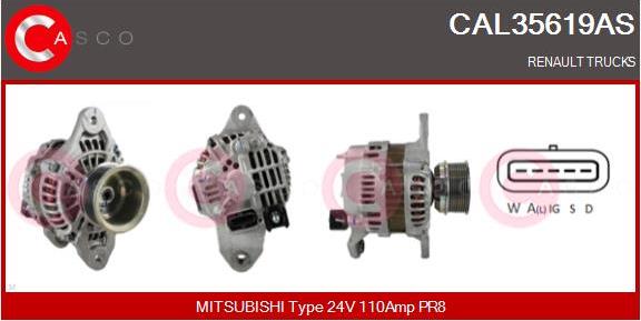 Casco CAL35619AS - Alternator autospares.lv