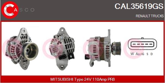 Casco CAL35619GS - Alternator autospares.lv