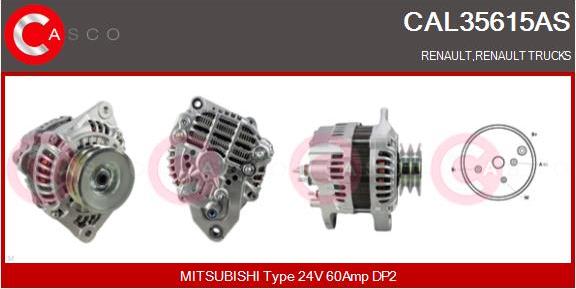 Casco CAL35615AS - Alternator autospares.lv