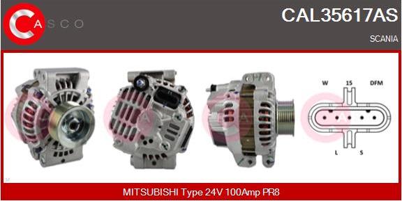 Casco CAL35617AS - Alternator autospares.lv