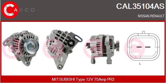 Casco CAL35104AS - Alternator autospares.lv