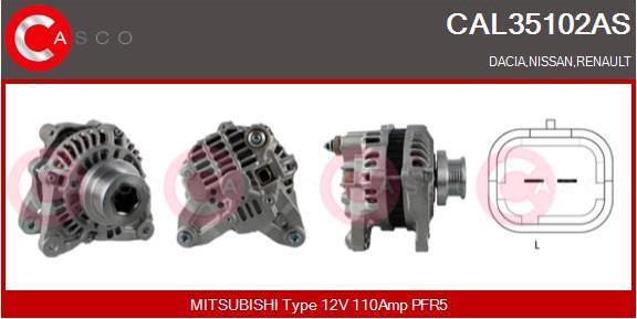 Casco CAL35102AS - Alternator autospares.lv