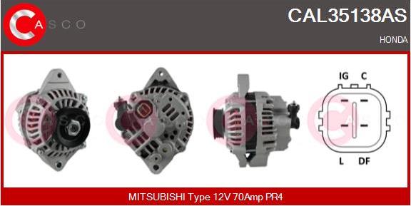 Casco CAL35138AS - Alternator autospares.lv