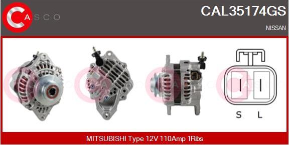 Casco CAL35174GS - Alternator autospares.lv